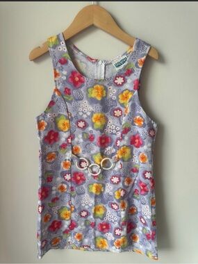 Vintage Blue Heaven Girls Floral Dress with Belt Detail Size 7